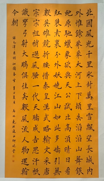 01毛笔书法优秀奖 1.作品名称《沁园春·雪》 2.作者：马旭尧  3.报送单位：运营公司  4.工作单位：阜新分公司  5.部门：彰武综合管理站 6.岗位：电机维护员